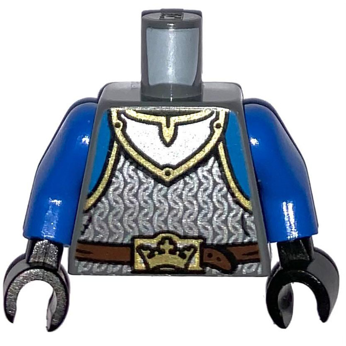 LEGO Dark Stone Gray Crown Soldier with Neck Protector, Chain Mail Armor,  Blue Arms Torso (76382) | Brick Owl - LEGO Marketplace