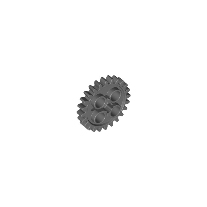 Lego Lot of 3 Dark Bluish Gray Technic Gear 24 Tooth 1 Axle Hole 3648 24505
