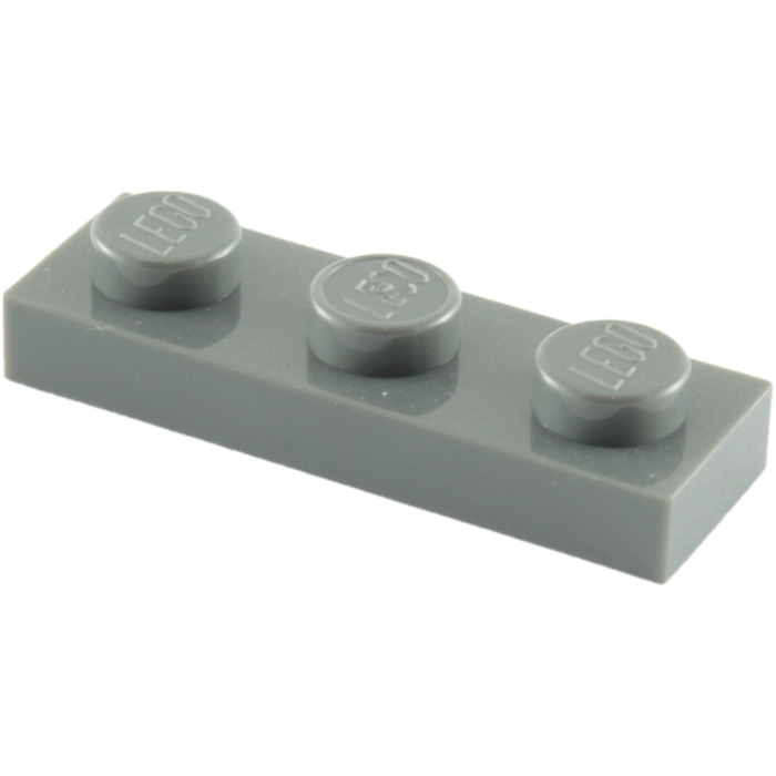 4x Plate Flat 1x3 3x1 Dark Grey/Dark Bluish Gray 3623 New Lego 