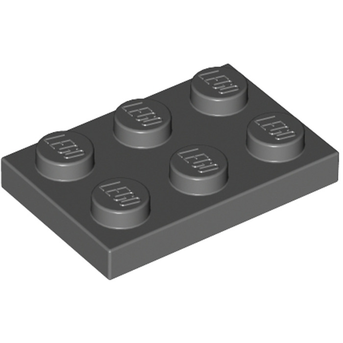4211043 3021 NEW Lego 20x Genuine Dark Stone Grey 2x3 Plate Flat Studded Tile 