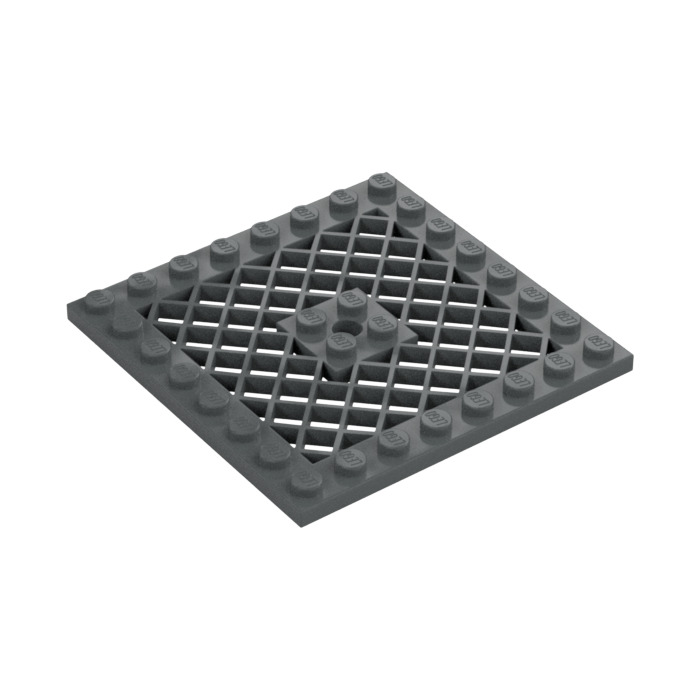 LEGO Dark Stone Gray Plate 8 x 8 with Grille (No Hole in