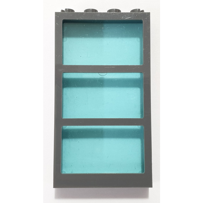 1x LEGO Window Frame Black 1x4x6 Glass Transparent Light Blue 6160c03 