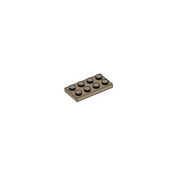 LEGO 10 x flache Platte Bauplatte  3020   2x4 Noppen  dunkelbeige dark tan 