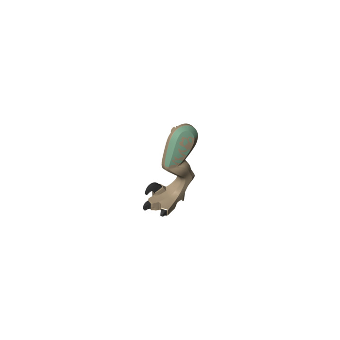 LEGO Dark Tan Raptor Back Left Leg (Large) with Sand Green Markings ...