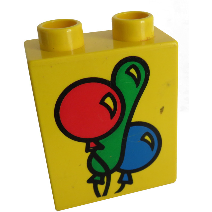 LEGO Duplo Brick 1 x 2 x 2 with Three Balloons without Bottom Tube ...