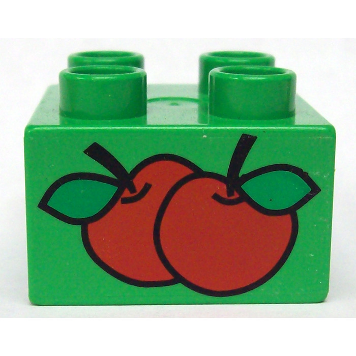 LEGO Duplo Brick 2 x 2 with two red apples (3437) | Brick Owl - LEGO ...