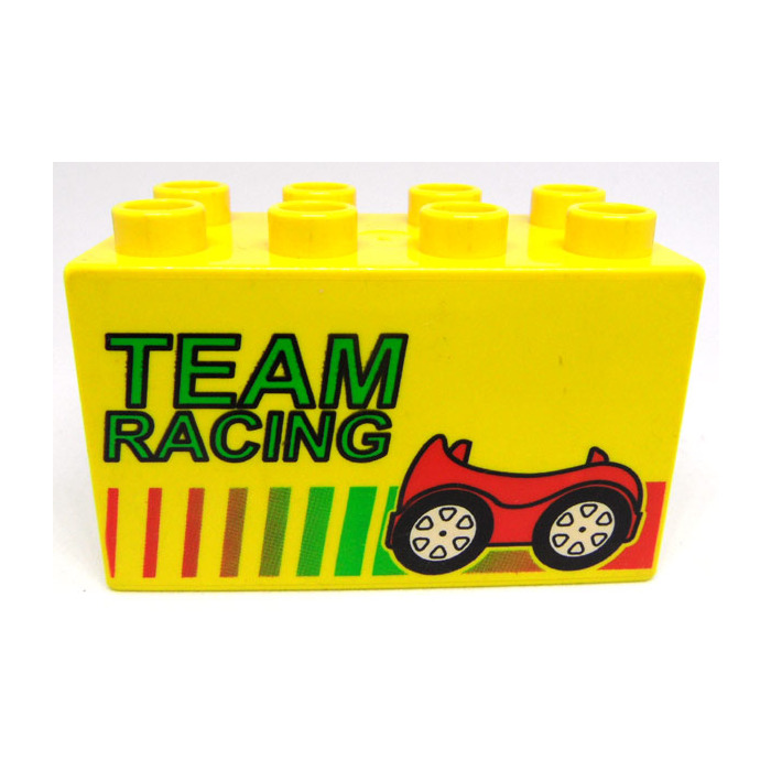 LEGO PART dupupn0027c02pr0001 Duplo Banner with Velcro Tabs, 'TEAM RACE' on  Checkered Background Print