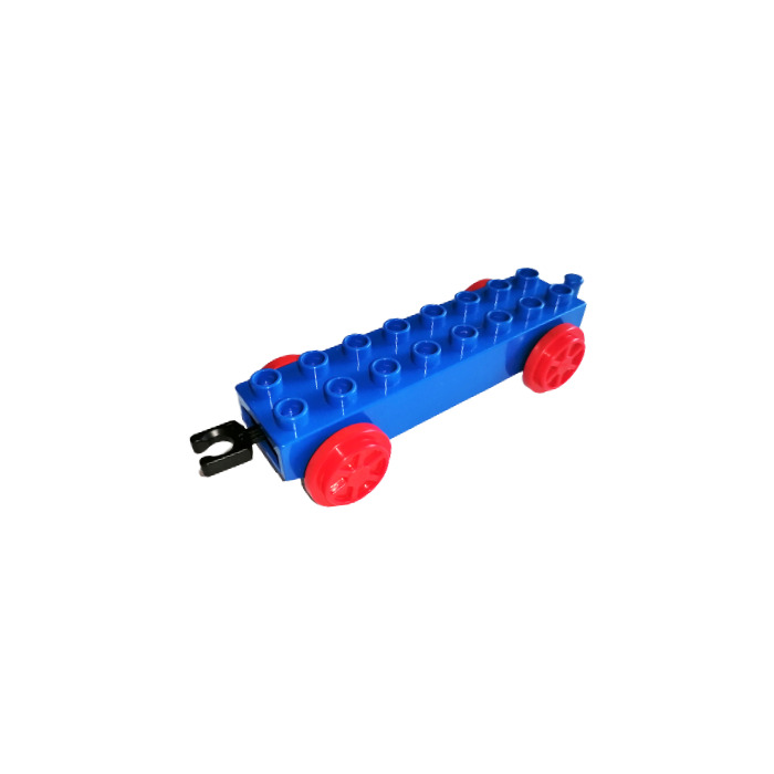 LEGO Duplo Train Carriage 2 x 8 with Red Wheels and Movable Hook