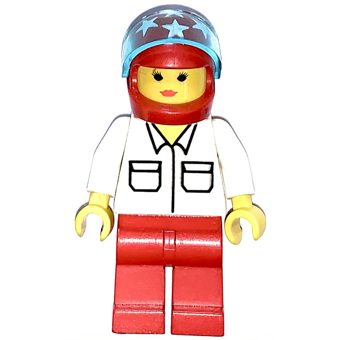 LEGO Red Minifig City Helmet with White Stars Minifigure Body Part 