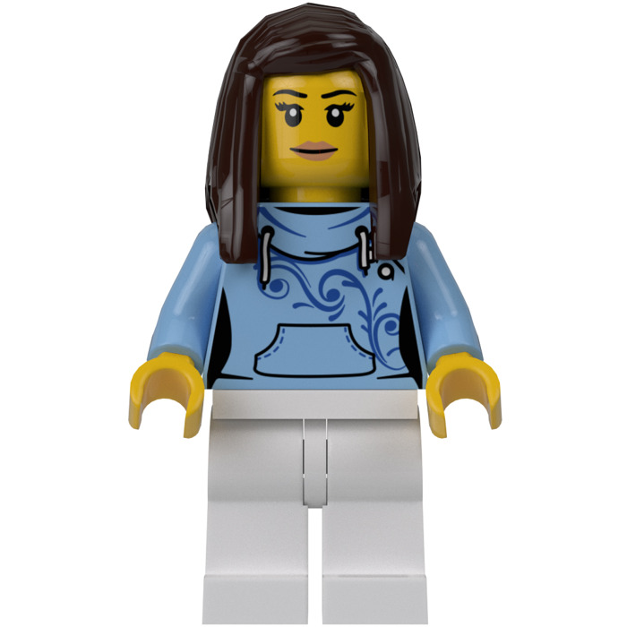 LEGO NEW DARK BROWN MINIFIGURE LONG BRAIDED HAIR GIRL FEMALE WIG PIECE