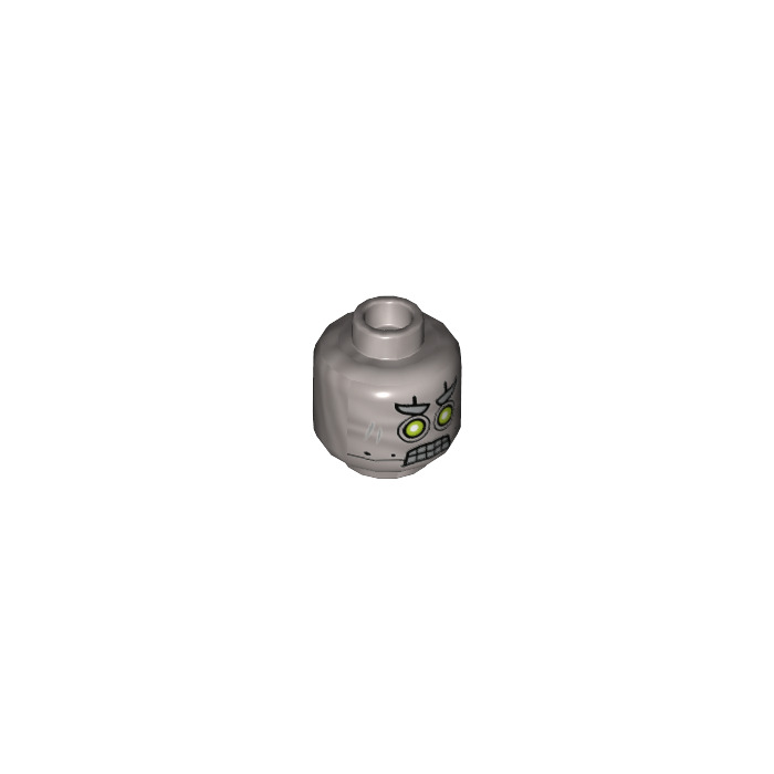 LEGO Flat Silver Robot Head with Green Eyes (3626 / 36328