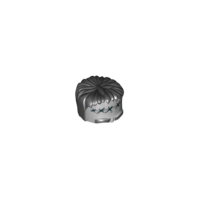 LEGO Frankenstein Monster Head Top with Black Hair and Large