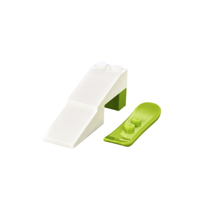 1 X LEGO 18746 Minifigure Board Surf Green Lime, File Snowboard Ski New 