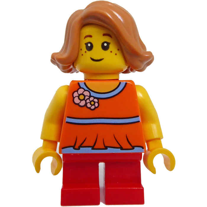 LEGO Girl in Orange LEGO Brick - Shirt Owl Minifigure | Marketplace