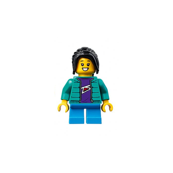 Comes (76382) Owl Turquoise with - LEGO Marketplace Zipper Dark | Brick In Dark LEGO Purple Shirt Torso Jacket