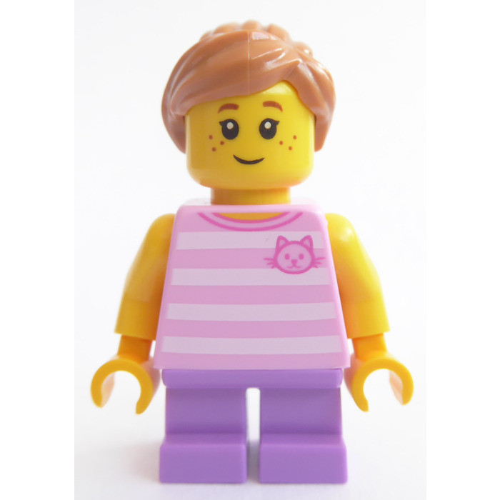 Lego city minifigure cty663 girl young girl pink striped top pink new new