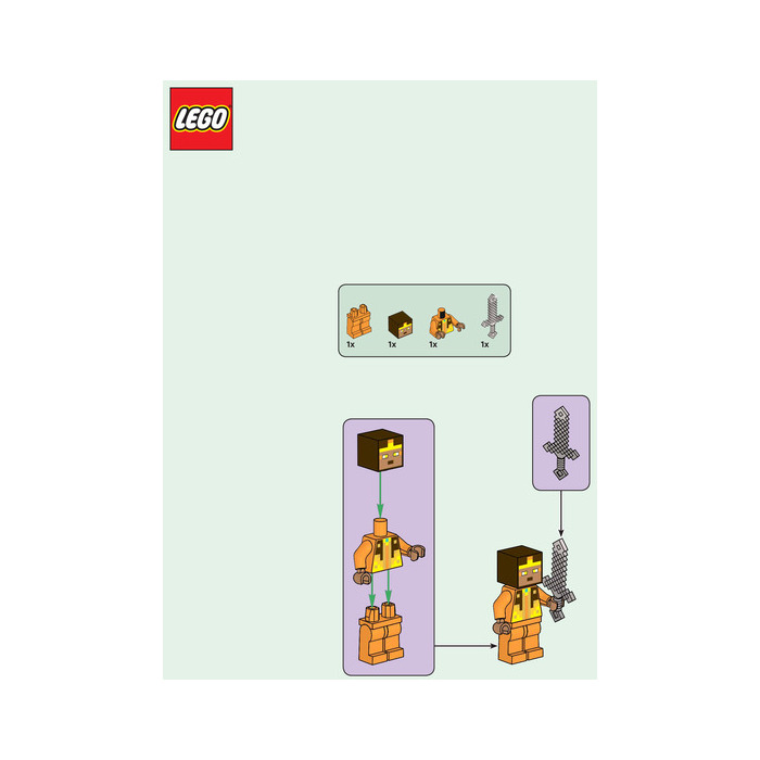 LEGO Golden Knight and Charged Creeper 662406 Instructions Set | Brick ...