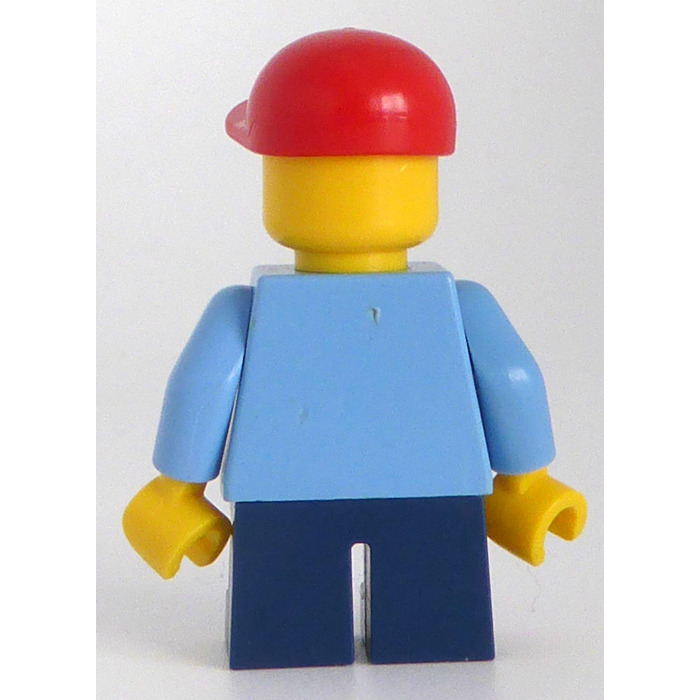 LEGO Minifig Baseball Cap Hat Red Blue Lot of Two Total 