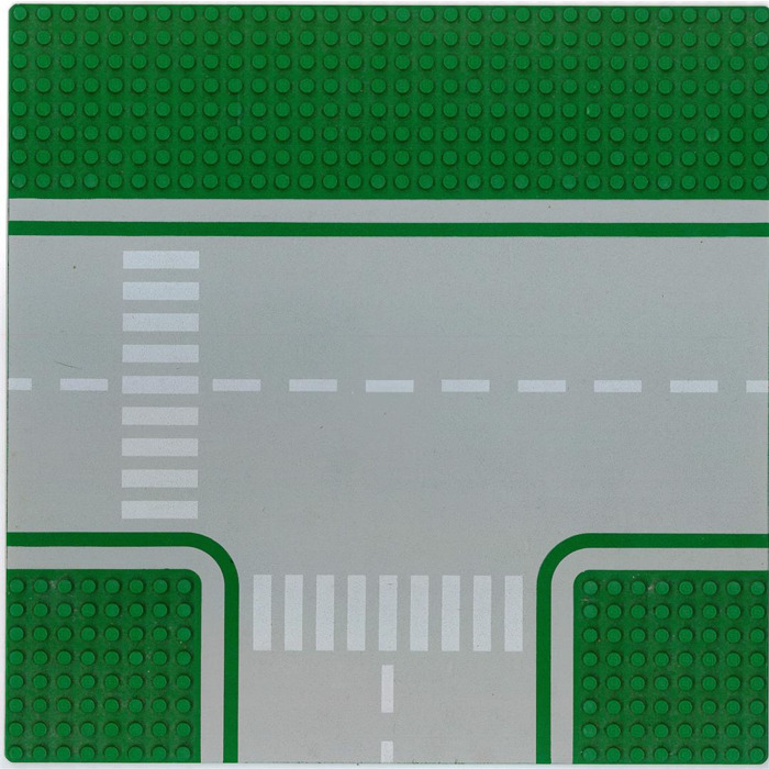 Lego 32x32 T Junction Grey Baseplate Intersection Crosswalk Pattern 2360