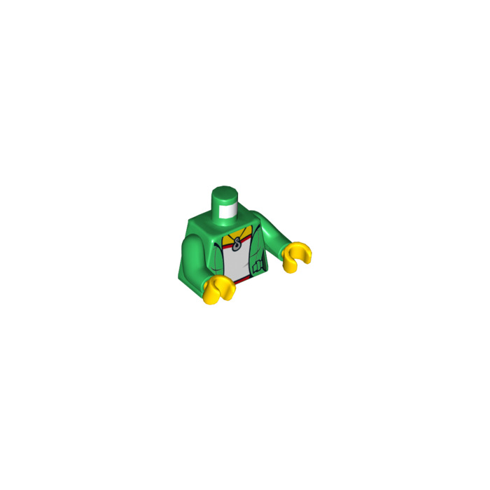 LEGO Green Minifig Torso with Green Jacket over T-shirt with Necklace