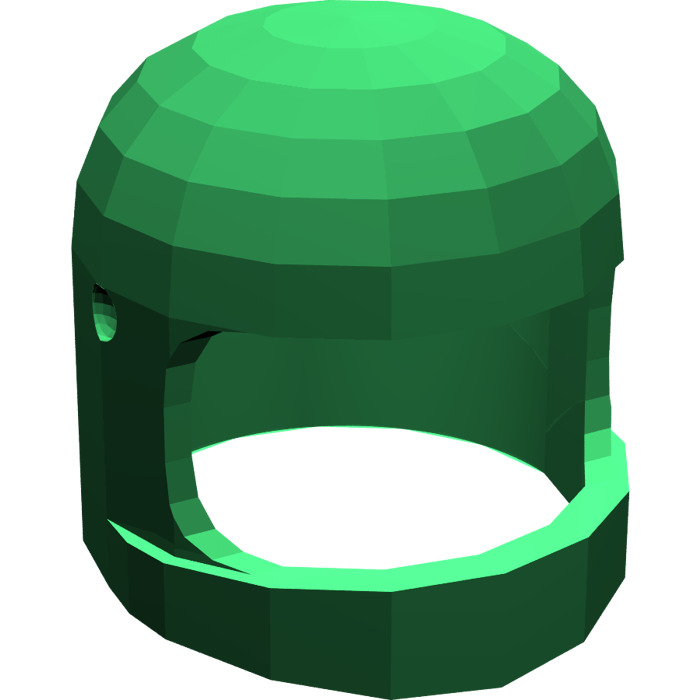 LEGO Green Old Helmet with Thick Chinstrap and Visor Dimples | Brick ...