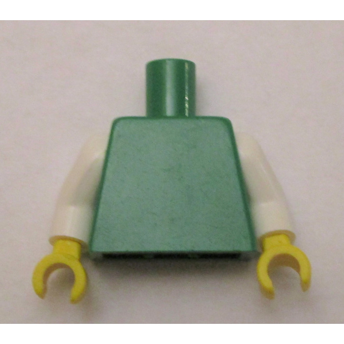 Lego New Green Minifigure Torso Plain Green Arms Yellow Hands D370