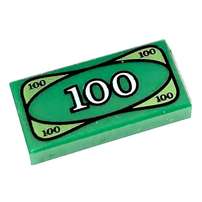 100 Dollar 4295260 5X Lego® Fliese 1X2 bedruckt 82317 3069bpx7