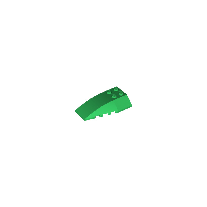 Lego 4 New Green Wedges 4 x 6 x 2/3 Triple Curved Pieces