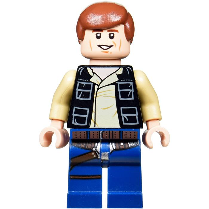 LEGO Han Solo with Black Vest with Pockets, Dark Blue Legs and