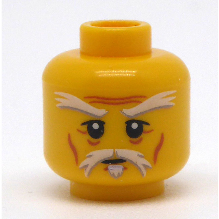 LEGO Head with Moustache, Goatee and Eyebrows (Safety Stud) (93622 /