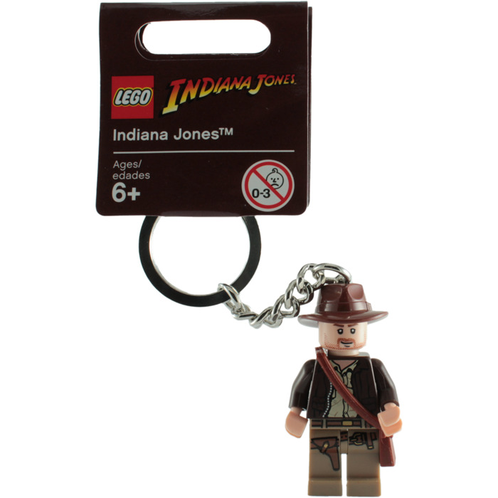 Retired Indiana Jones Grey Tag LEGO Indiana Jones Keychain/Keyring 852145 