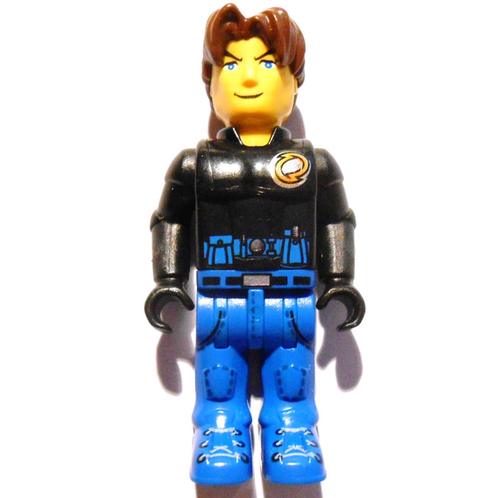 1 x Lego System 4 Juniors Figur  Jack Stone Mann Jacke blau Hose blau Haare brau 