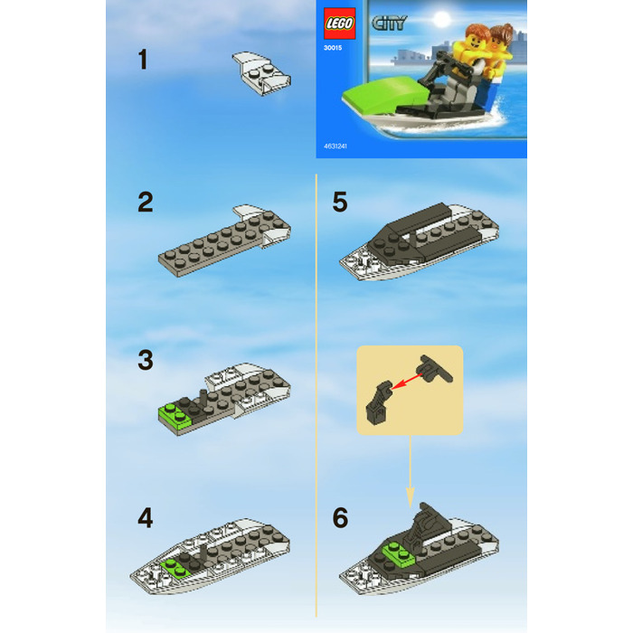 LEGO Jet Ski Set 30015 Instructions Set Brick Owl LEGO Marketplace