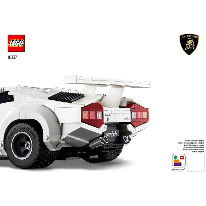 LEGO Countach 5000 Quattrovalvole Set 10337 Instructions