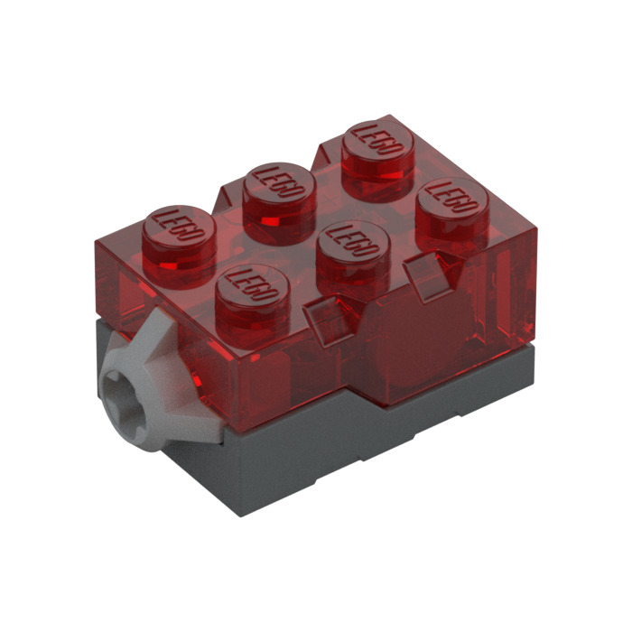 LEGO Light Brick 2 x 3 x 1.3 with Transparent Red Top and Red