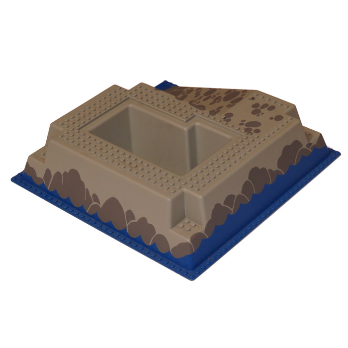 LEGO Gris clair Plaque de Base 32 x 32 Raised avec Ramp et Pit avec grise  Rocks et Bleu Base