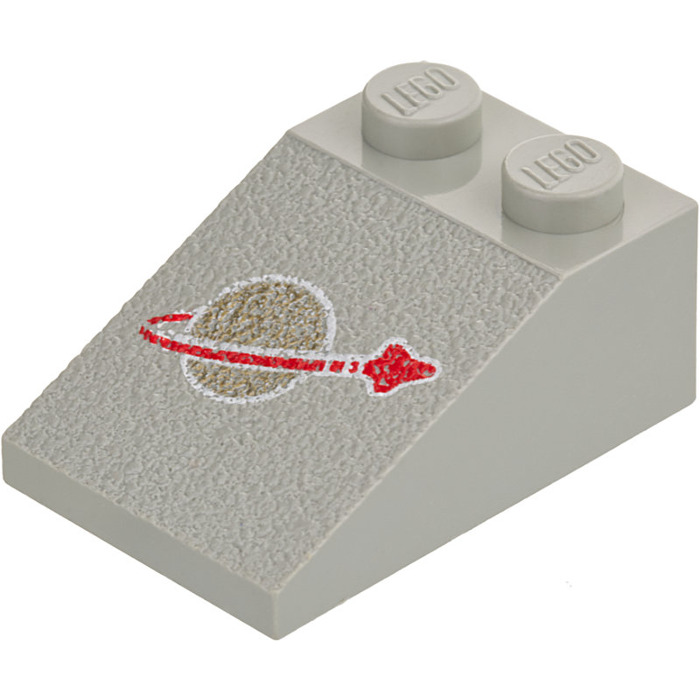 LEGO Light Gray Slope 2 x 3 (25°) with Classic Space Logo