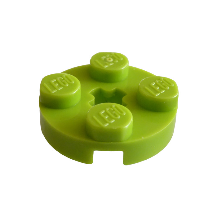 LEGO Lime Plate x Round with Axle Hole (4032) Brick Owl