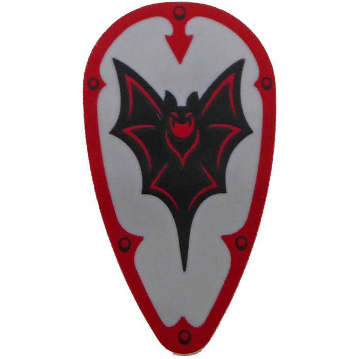 LEGO Long Minifigure Shield with Bat and Red Border (2586 / 105607 ...