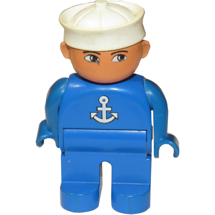 Lego Male With White Anchor And Sailor Hat Duplo Figure Brick Owl