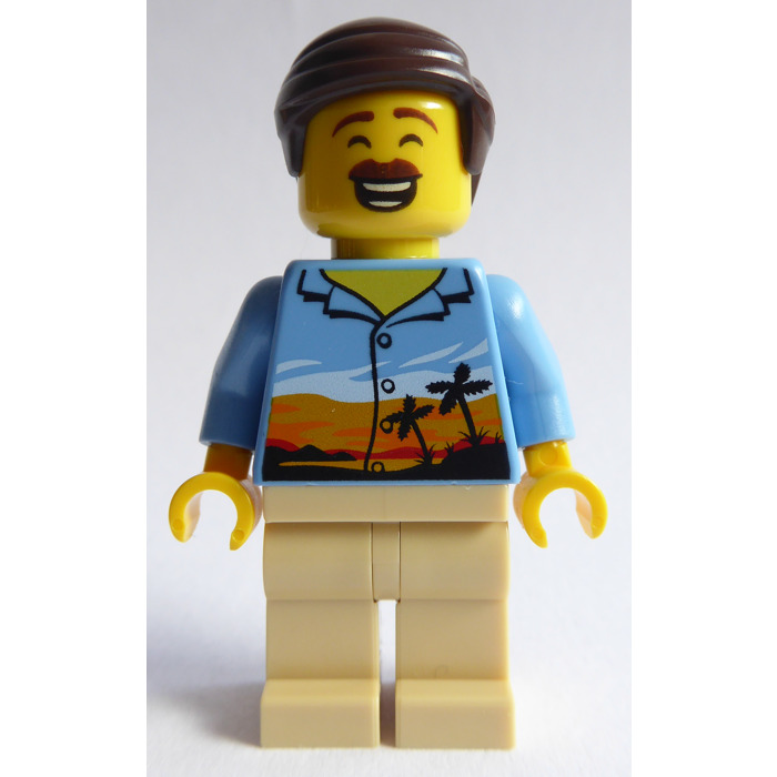Lego älterer Mann Opa mit Brille Hawaii Shirt Minifigur City cty0762 Figur Neu 
