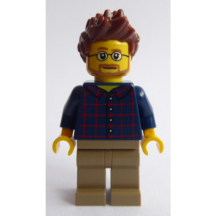 LEGO Minifigure Torso 409 RED Male Flannel Shirt with Collar 5 Buttons City Town 