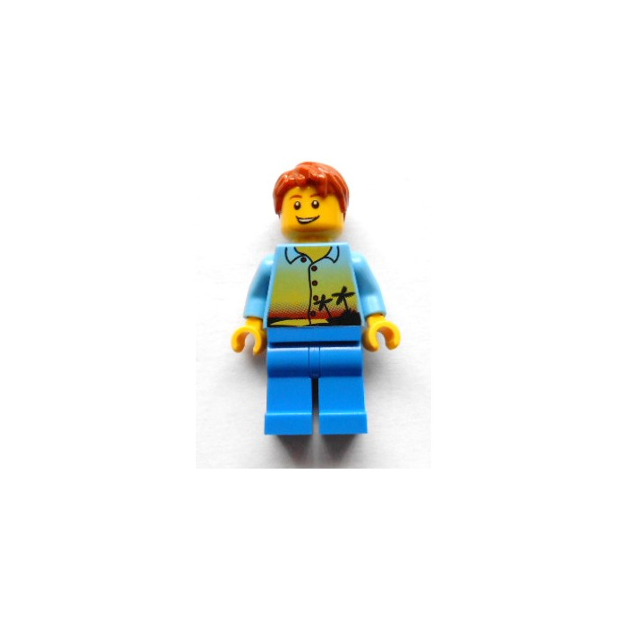 Lego 6 Torso Body For Minifigure Blue Hawaiian Shirt Palm Tree Holiday Beach 