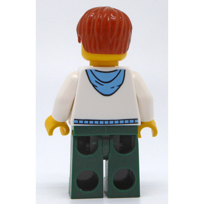 LEGO Man with White Hoodie | - Hair Brick Dark and Owl Minifigure Orange Marketplace LEGO
