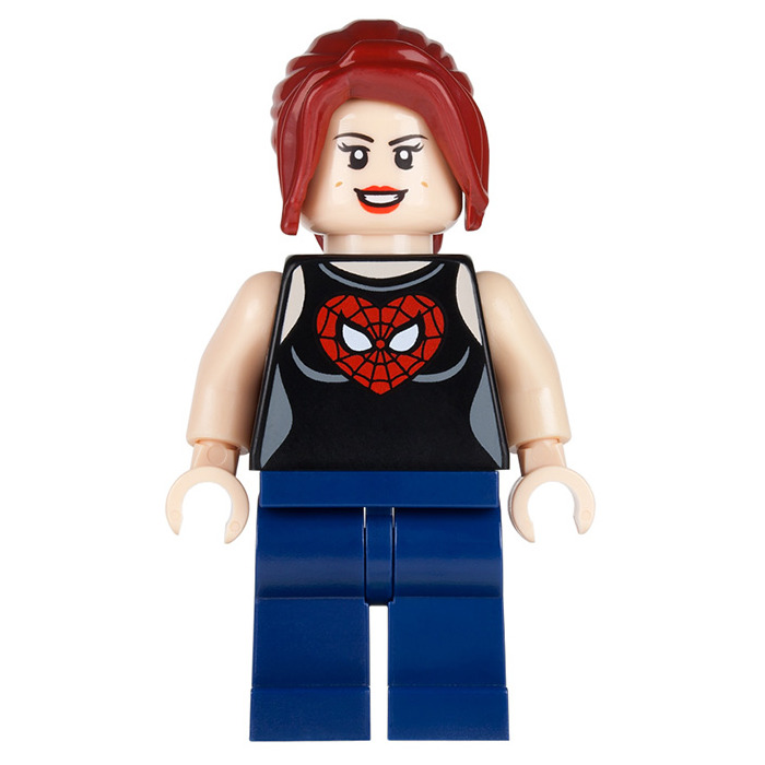 LEGO Mary Jane with Black Vest with Spider-Man Heart Minifigure ...