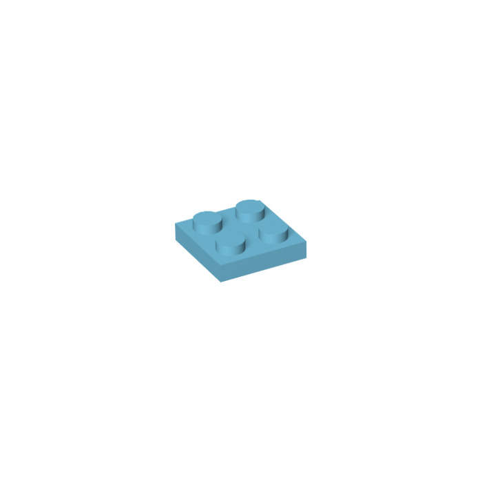 LEGO New Lot of 10 Medium Azure 2x2 Plate Pieces