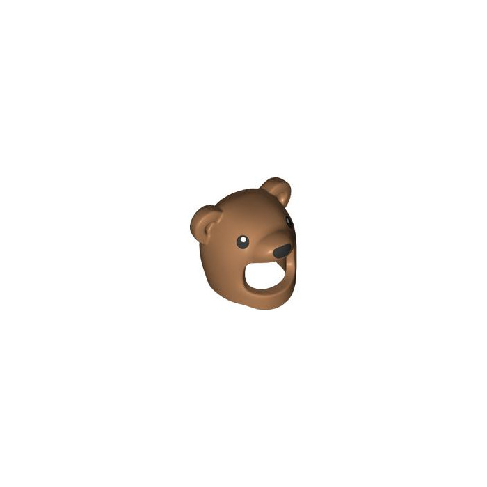 LEGO Medium Dark Flesh Bear Costume Head Cover with Black Eyes