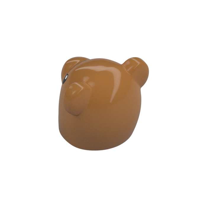 LEGO Medium Dark Flesh Bear Costume Head Cover with Black Eyes