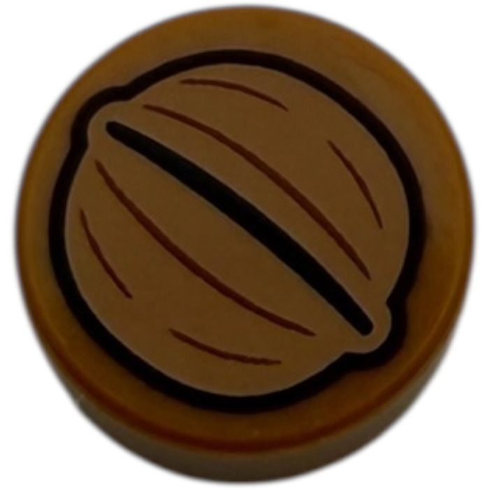 LEGO Medium Dark Flesh Tile x Round with Walnut (35380