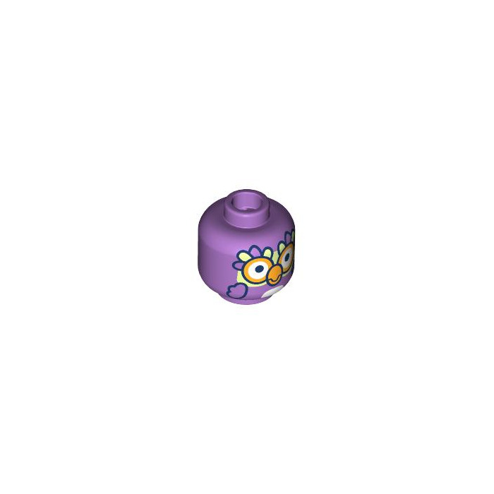 LEGO Medium Lavender Minifigure Head with Chattermax Owl Toy